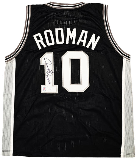 San Antonio Spurs Dennis Rodman Autographed Black Jersey JSA Stock #215732