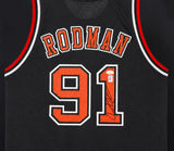 Chicago Bulls Dennis Rodman Autographed Framed Black Jersey JSA Stock #265446