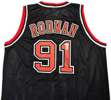 Chicago Bulls Dennis Rodman Autographed Black Jersey JSA Stock #215736