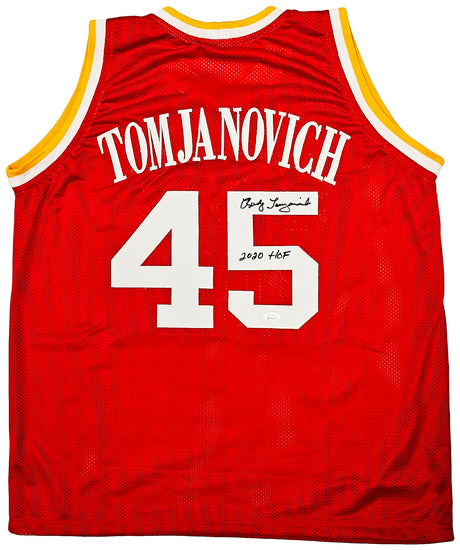 Houston Rockets Rudy Tomjanovich Autographed Red Jersey "2020 HOF" JSA Stock #215753