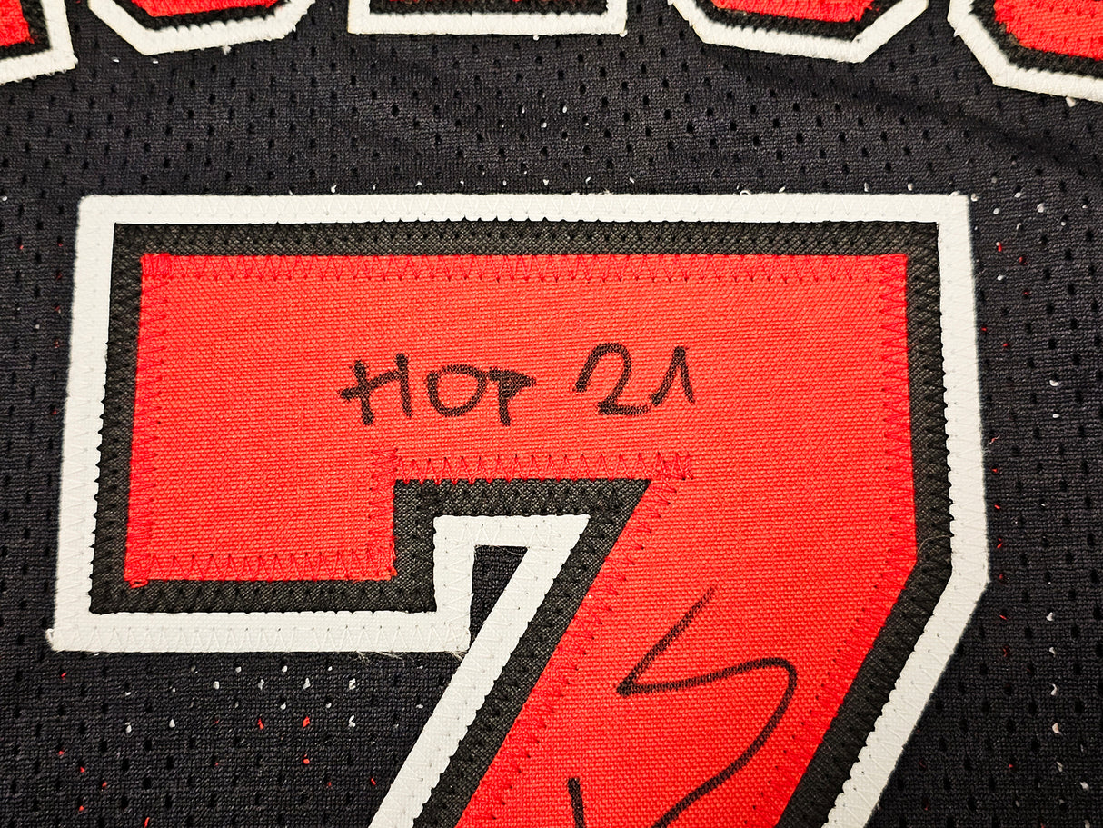Chicago Bulls Toni Kukoc Autographed Black Jersey "HOF 21" JSA Stock #215751
