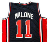 Team USA Karl Malone Autographed Blue Jersey JSA Stock #215760