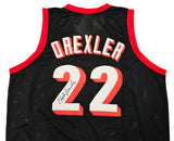 Portland Trail Blazers Clyde Drexler Autographed Black Jersey JSA Stock #215756