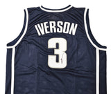 Georgetown Hoyas Allen Iverson Autographed Blue Jersey JSA Stock #215711
