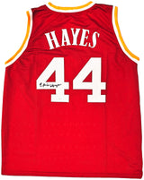 Houston Rockets Elvin Hayes Autographed Red Jersey JSA Stock #215704
