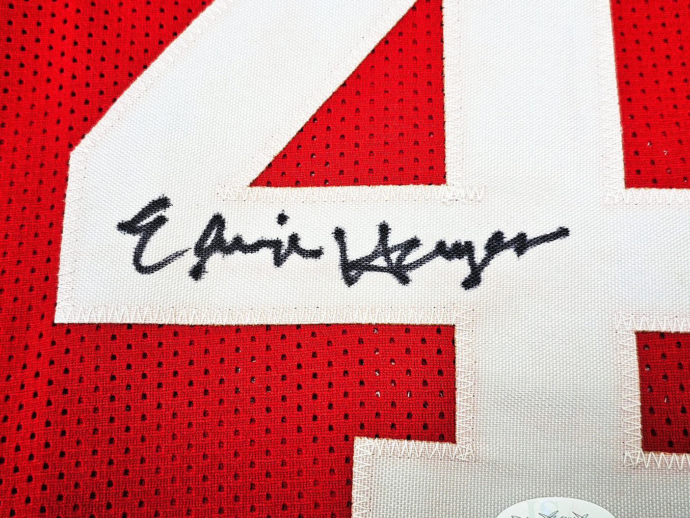 Houston Rockets Elvin Hayes Autographed Red Jersey JSA Stock #215704