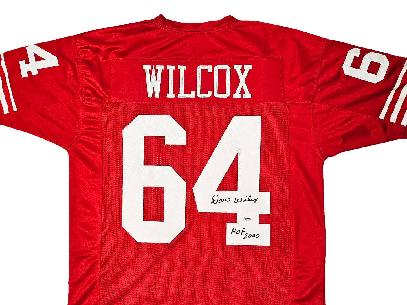 San Francisco 49ers Dave Wilcox Autographed Red Jersey "HOF 2000" PSA/DNA Stock #215774