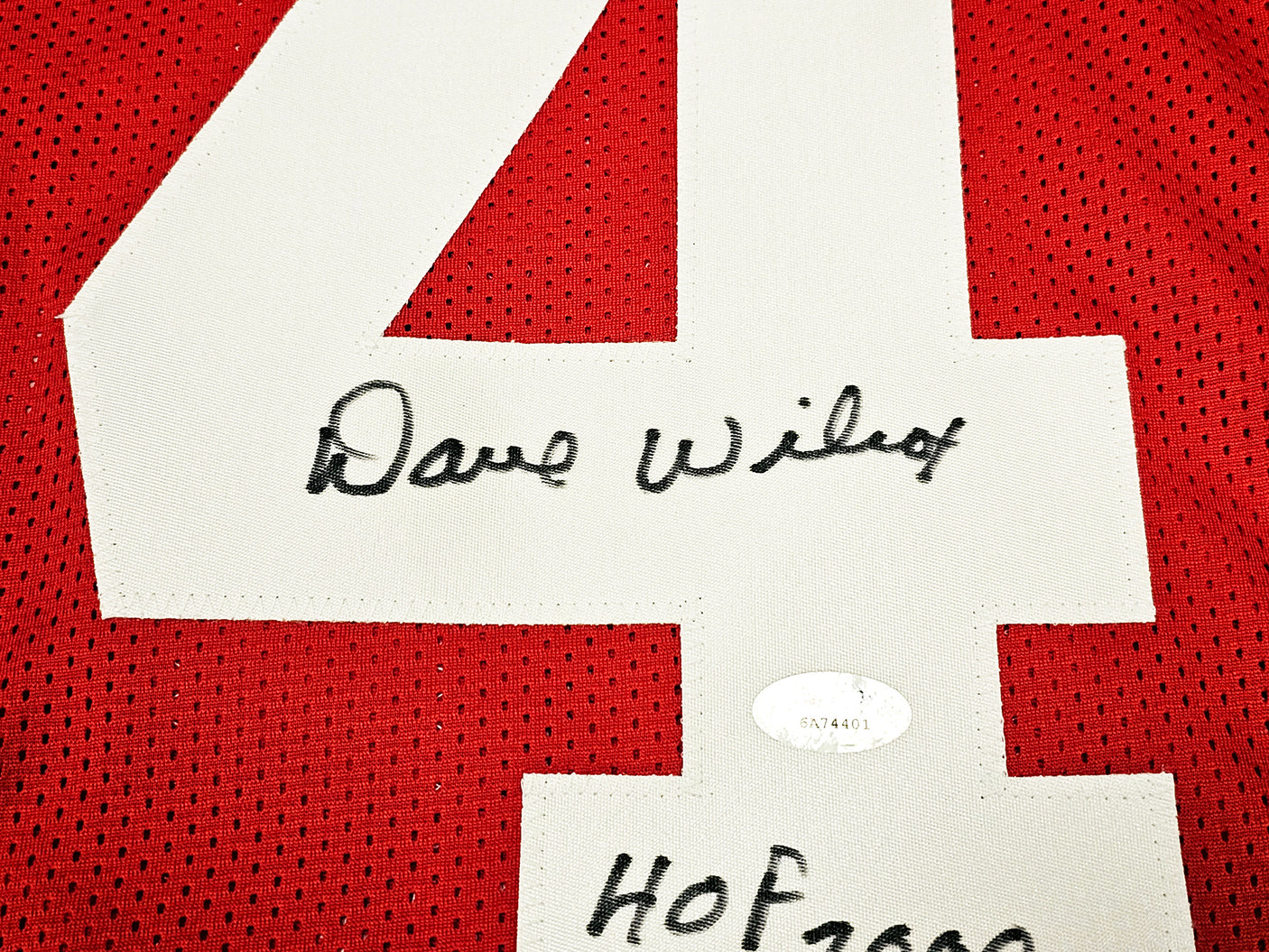 San Francisco 49ers Dave Wilcox Autographed Red Jersey "HOF 2000" PSA/DNA Stock #215774