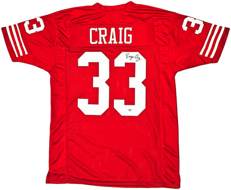 San Francisco 49ers Roger Craig Autographed Red Jersey PSA/DNA Stock #215775