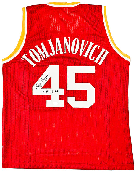 Houston Rockets Rudy Tomjanovich Autographed Red Jersey "HOF 2020" JSA Stock #215754