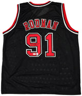 Chicago Bulls Dennis Rodman Autographed Black Jersey JSA Stock #215735