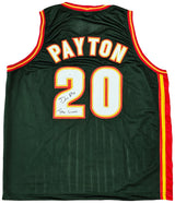 Seattle Supersonics Gary Payton Autographed Dark Green Jersey "The Glove" JSA Stock #215725