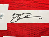 San Francisco 49ers Michael Crabtree Autographed Red Jersey Beckett BAS Witness Stock #215670