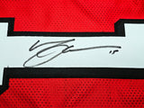San Francisco 49ers Michael Crabtree Autographed Red Jersey Beckett BAS Witness Stock #215668