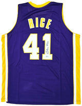 Los Angeles Lakers Glen Rice Autographed Purple Jersey Beckett BAS QR Stock #215768