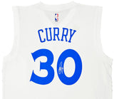 Golden State Warriors Stephen Curry Autographed White Adidas 2017 NBA Finals Champions Jersey Size XL Beckett BAS QR Stock #215825