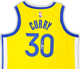 Golden State Warriors Stephen Curry Autographed Yellow Nike Swingman Jersey Size 48 Beckett BAS QR Stock #215827