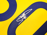 Golden State Warriors Stephen Curry Autographed Yellow Nike Swingman Jersey Size 48 Beckett BAS QR Stock #215827