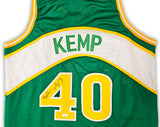 Seattle Supersonics Shawn Kemp Autographed Green Jersey JSA Stock #215746