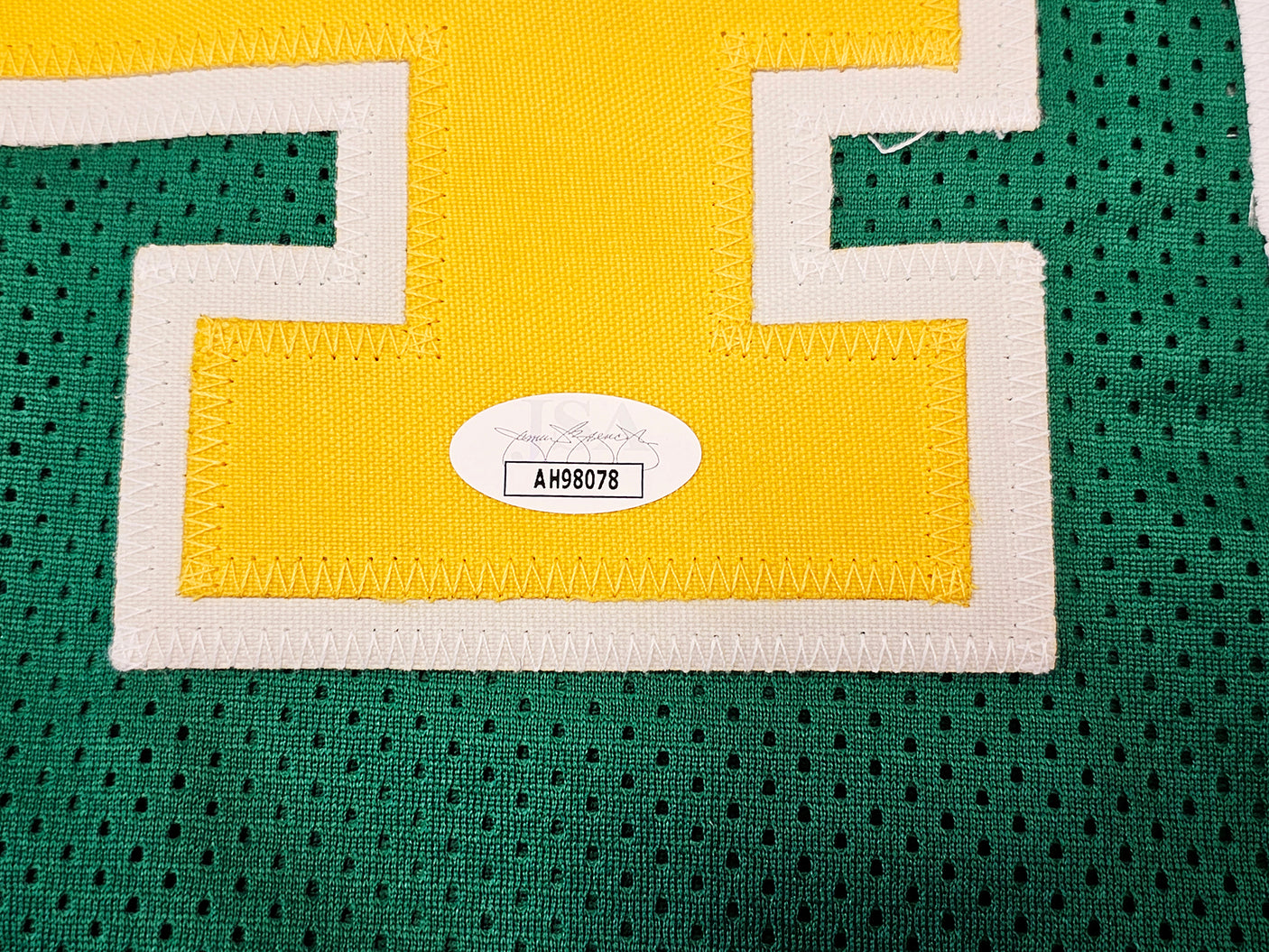 Seattle Supersonics Shawn Kemp Autographed Green Jersey JSA Stock #215746