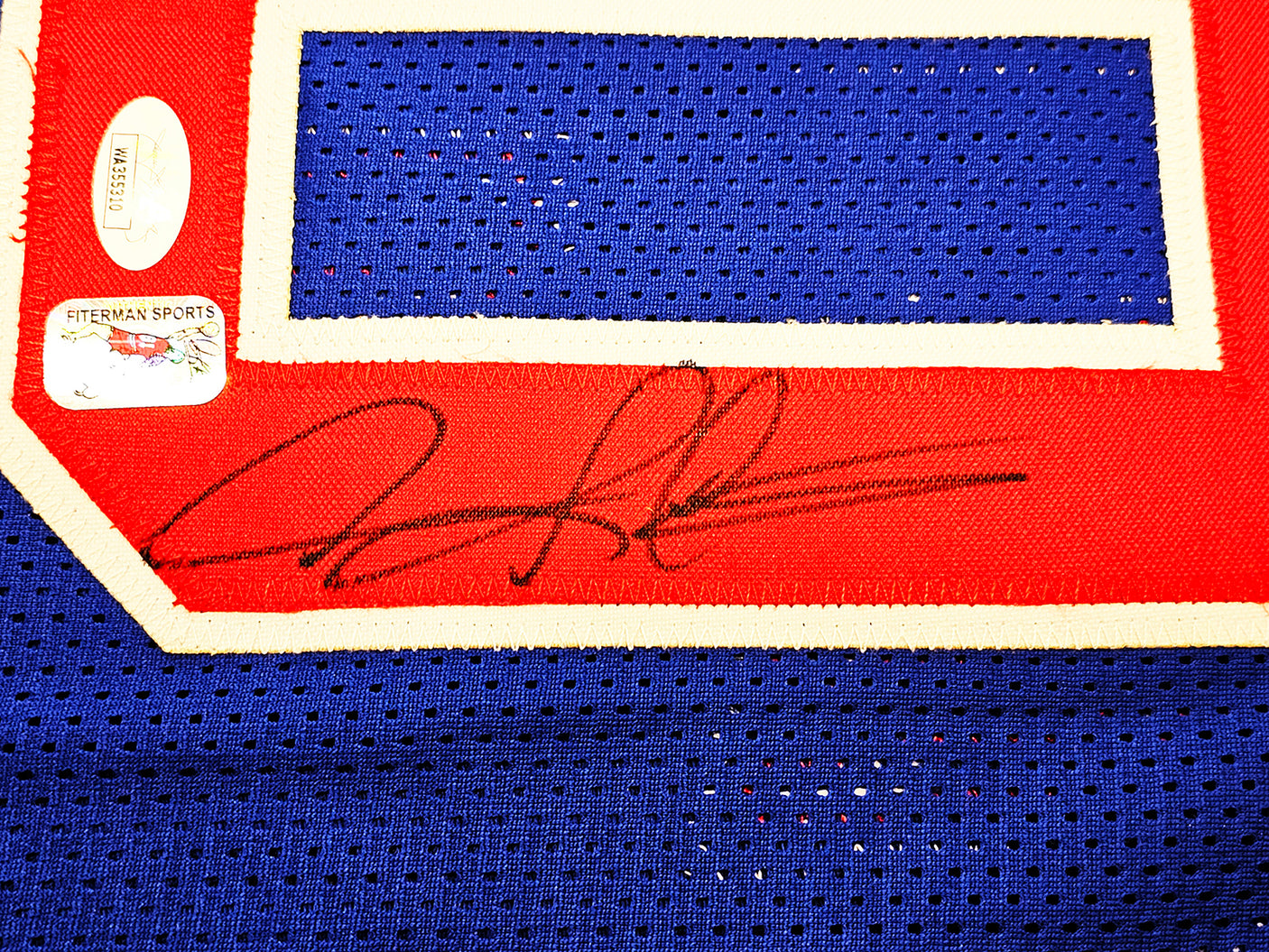 Detroit Pistons Dennis Rodman Autographed Blue Jersey JSA Stock #215742