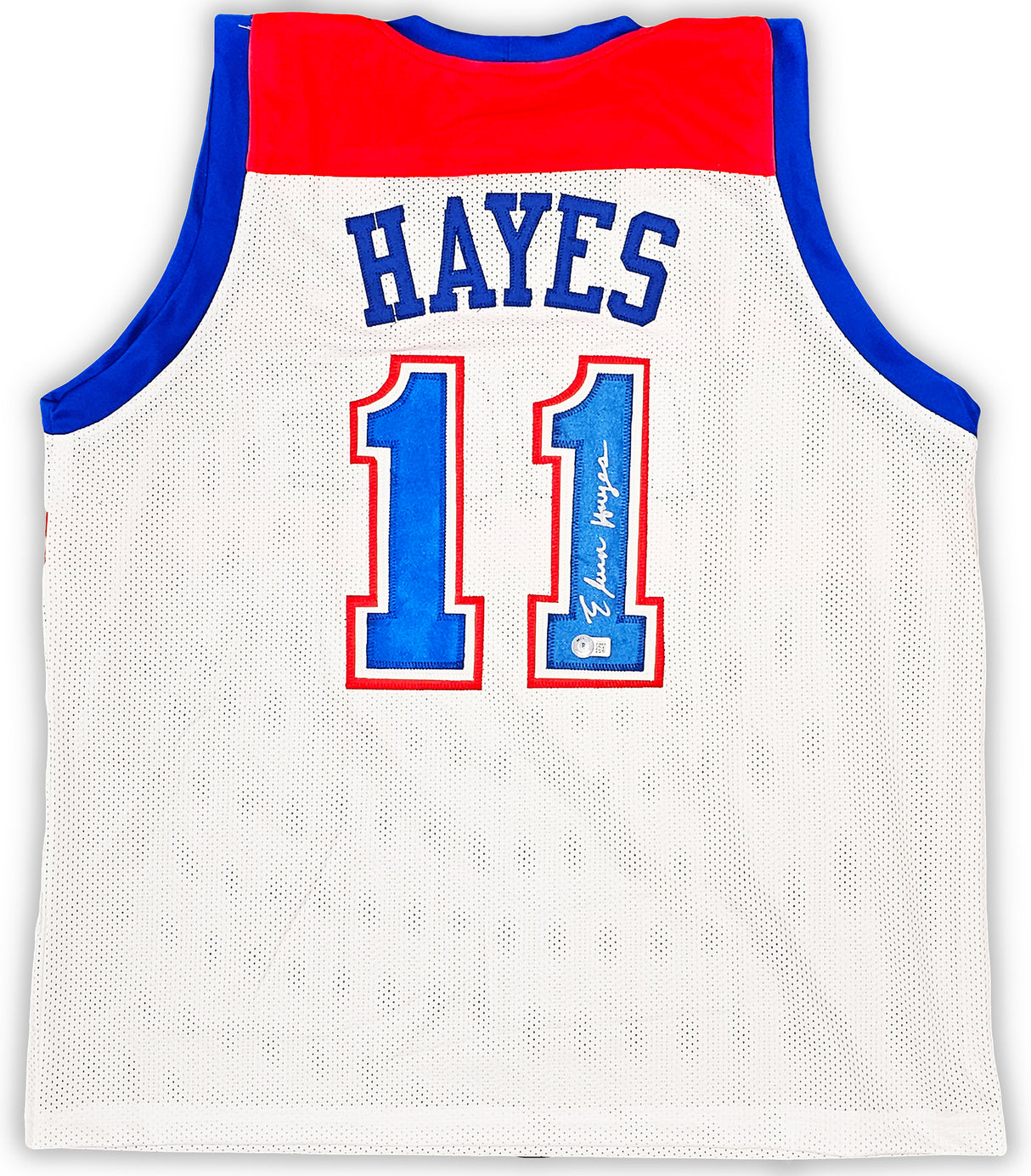 Washington Bullets Elvin Hayes Autographed White Jersey Beckett BAS QR Stock #215765