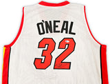 Miami Heat Shaquille Shaq O'Neal Autographed White Jersey Beckett BAS Witness Stock #215720