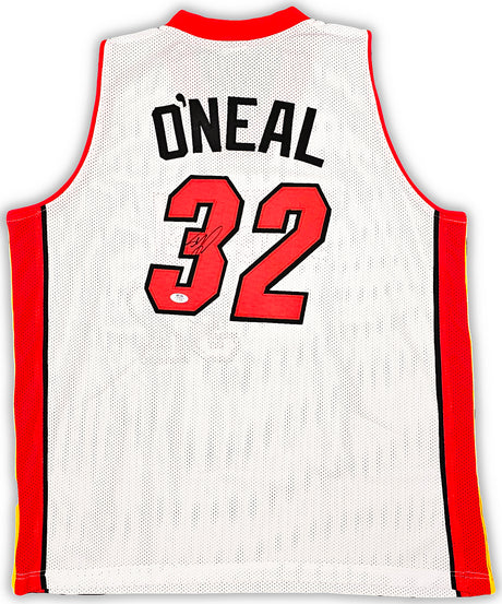Miami Heat Shaquille Shaq O'Neal Autographed White Jersey PSA/DNA Stock #215721