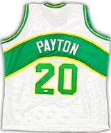 Seattle Supersonics Gary Payton Autographed White Jersey JSA Stock #215728