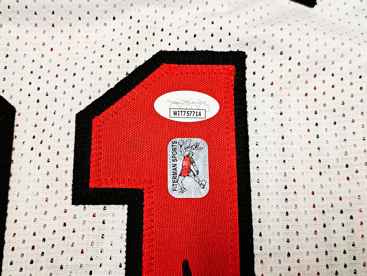 Chicago Bulls Dennis Rodman Autographed White Jersey JSA Stock #215738