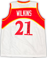 Atlanta Hawks Dominique Wilkins Autographed White Jersey "HOF" JSA Stock #215700