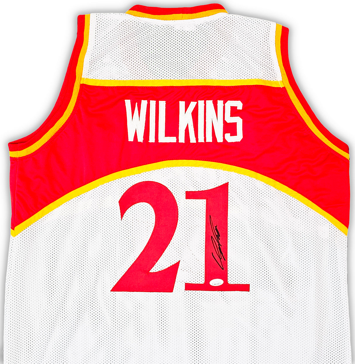 Atlanta Hawks Dominique Wilkins Autographed White Jersey JSA Stock #215701