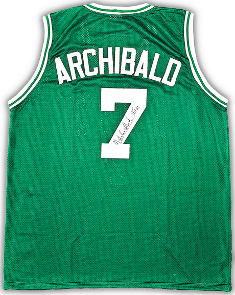 Boston Celtics Nate "Tiny" Archibald Autographed Green Jersey "HOF 91" JSA Stock #215715