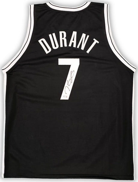 Brooklyn Nets Kevin Durant Autographed Black Jersey Beckett BAS Witness Stock #215772