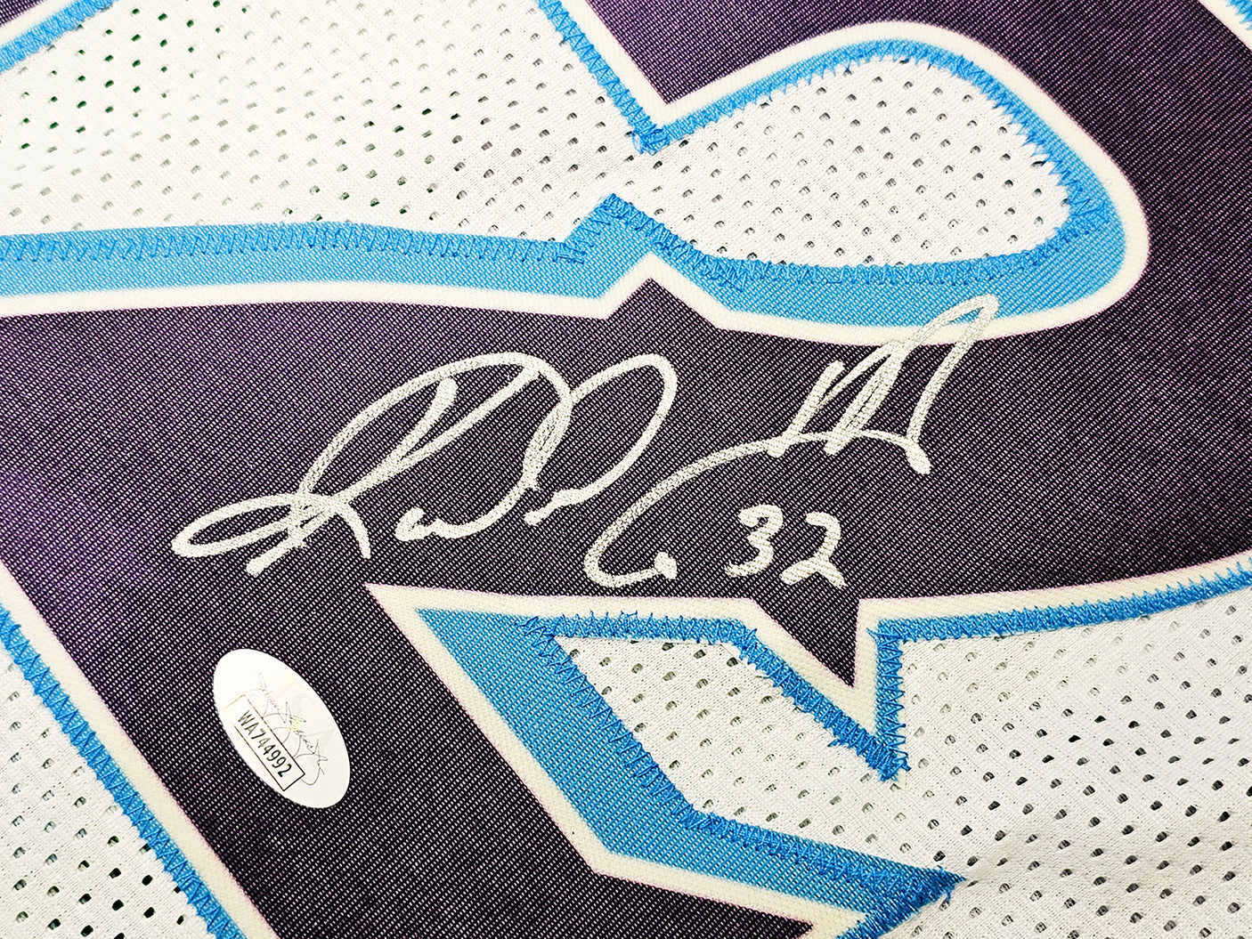 Utah Jazz Karl Malone Autographed White Jersey JSA Stock #215763