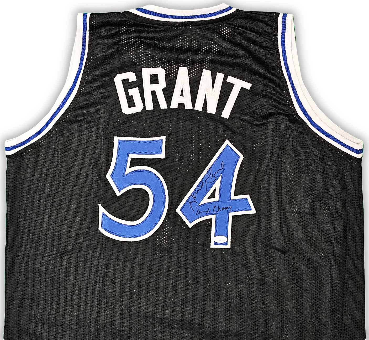 Orlando Magic Horace Grant Autographed Black Jersey "4x Champs" JSA Stock #215708