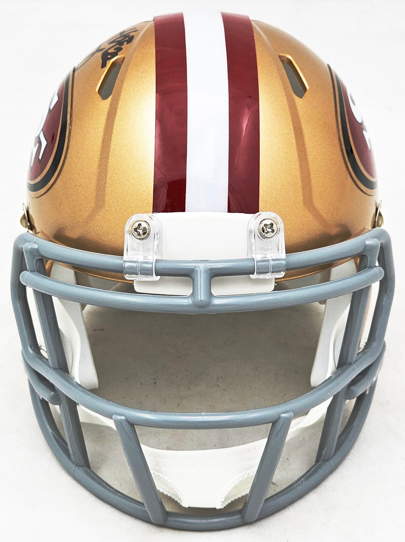 Bryant Young Autographed San Francisco 49ers Gold Speed Mini Helmet "HOF 22" Beckett BAS Witness Stock #215663