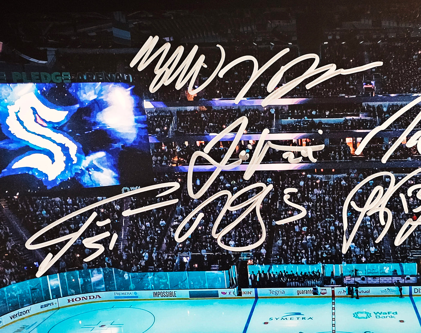 Seattle Kraken Inaugural Team Autographed 16x20 Photo With 24 Signatures Including Jordan Eberle & Yanni Gourde #/99 Fanatics Holo Stock #215690