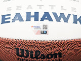 Chris Carson Autographed Seattle Seahawks White Logo Football Fanatics Holo Stock #215882