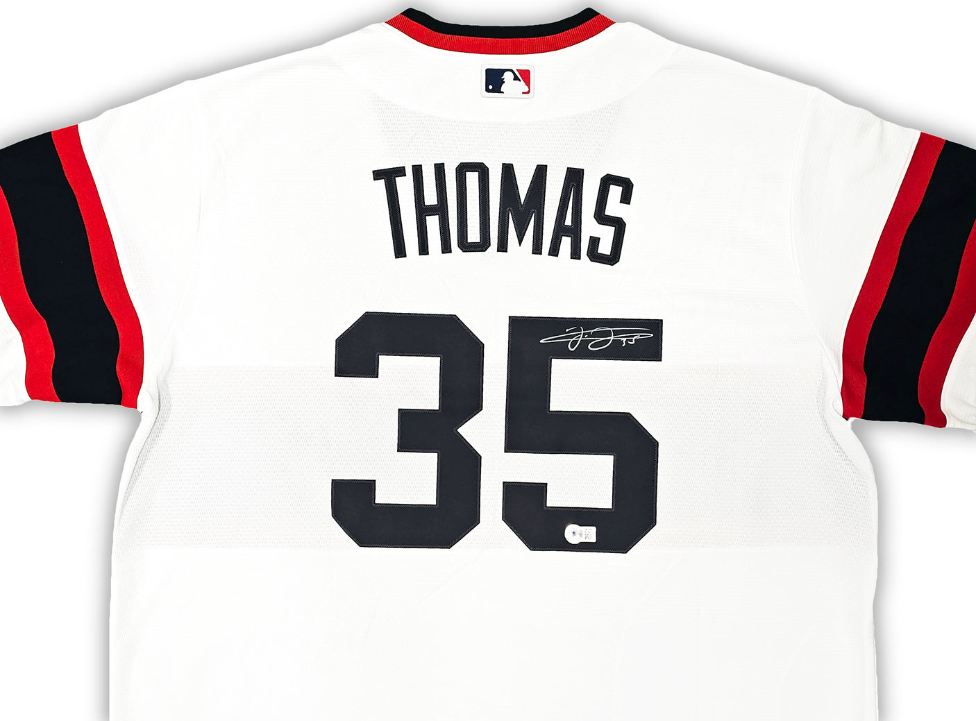Chicago White Sox Frank Thomas Autographed White Nike Jersey Size XL Beckett BAS Witness Stock #215873