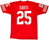 San Francisco 49ers Eric Davis Autographed Red Jersey "SB XXIX Champion" Beckett BAS QR Stock #215868
