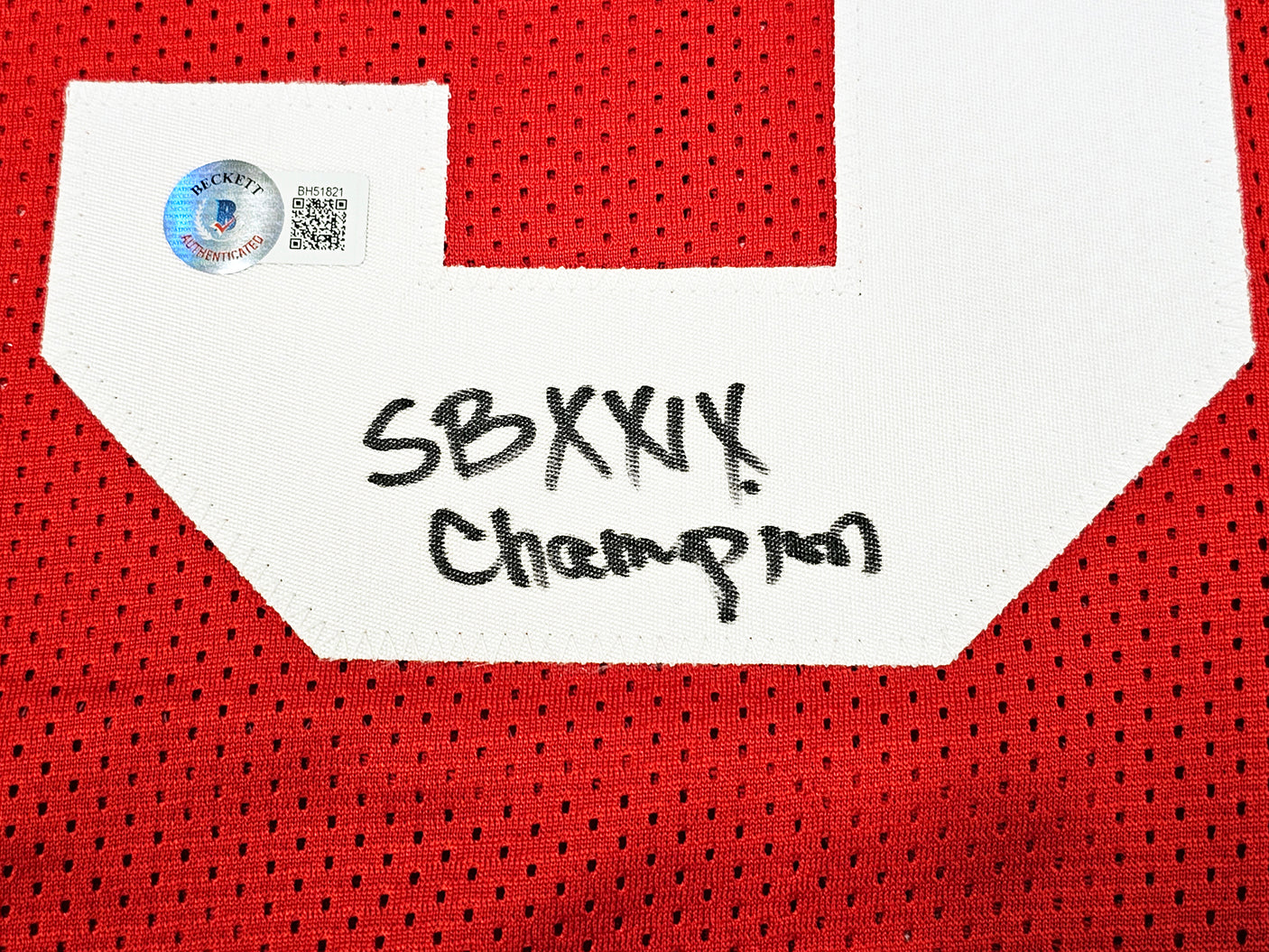San Francisco 49ers Eric Davis Autographed Red Jersey "SB XXIX Champion" Beckett BAS QR Stock #215868