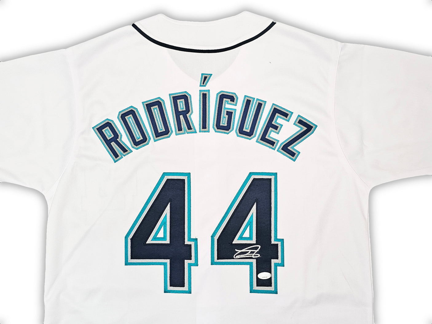 Seattle Mariners Julio Rodriguez Autographed White Jersey JSA Stock #215865