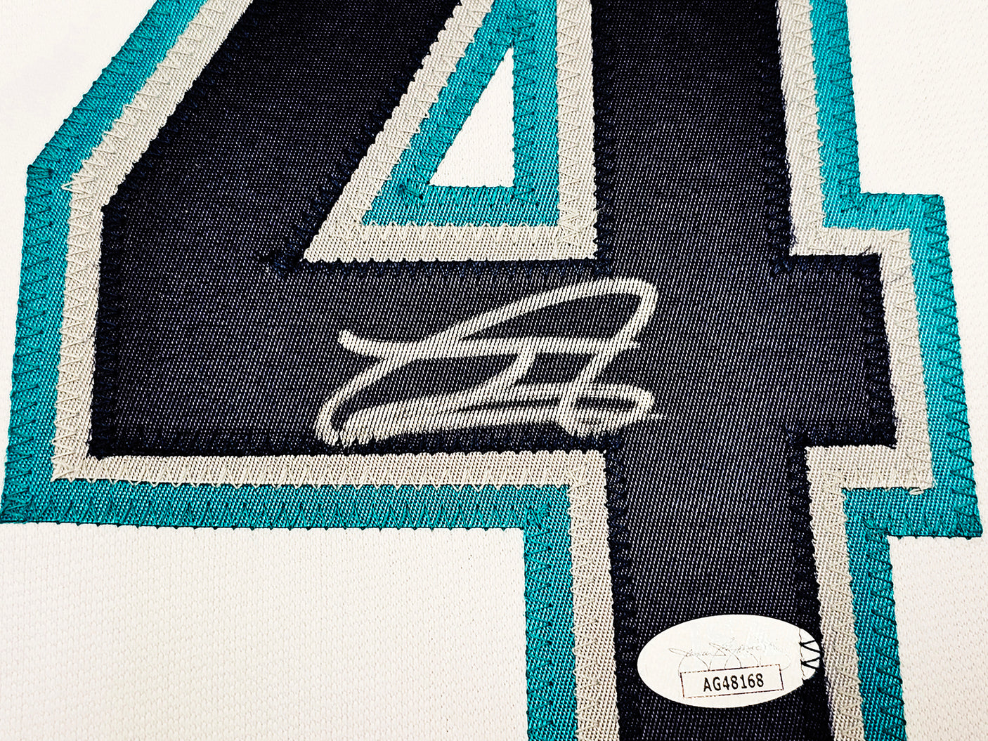 Seattle Mariners Julio Rodriguez Autographed White Jersey JSA Stock #215865