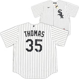 Chicago White Sox Frank Thomas Autographed White Pinstripes Nike Jersey Size XL Beckett BAS Witness Stock #215871