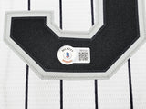 Chicago White Sox Frank Thomas Autographed White Pinstripes Nike Jersey Size XL Beckett BAS Witness Stock #215871