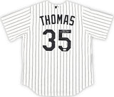 Chicago White Sox Frank Thomas Autographed White Pinstripes Nike Jersey Size L Beckett BAS Witness Stock #215872