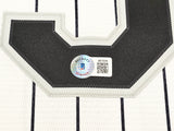 Chicago White Sox Frank Thomas Autographed White Pinstripes Nike Jersey Size L Beckett BAS Witness Stock #215872