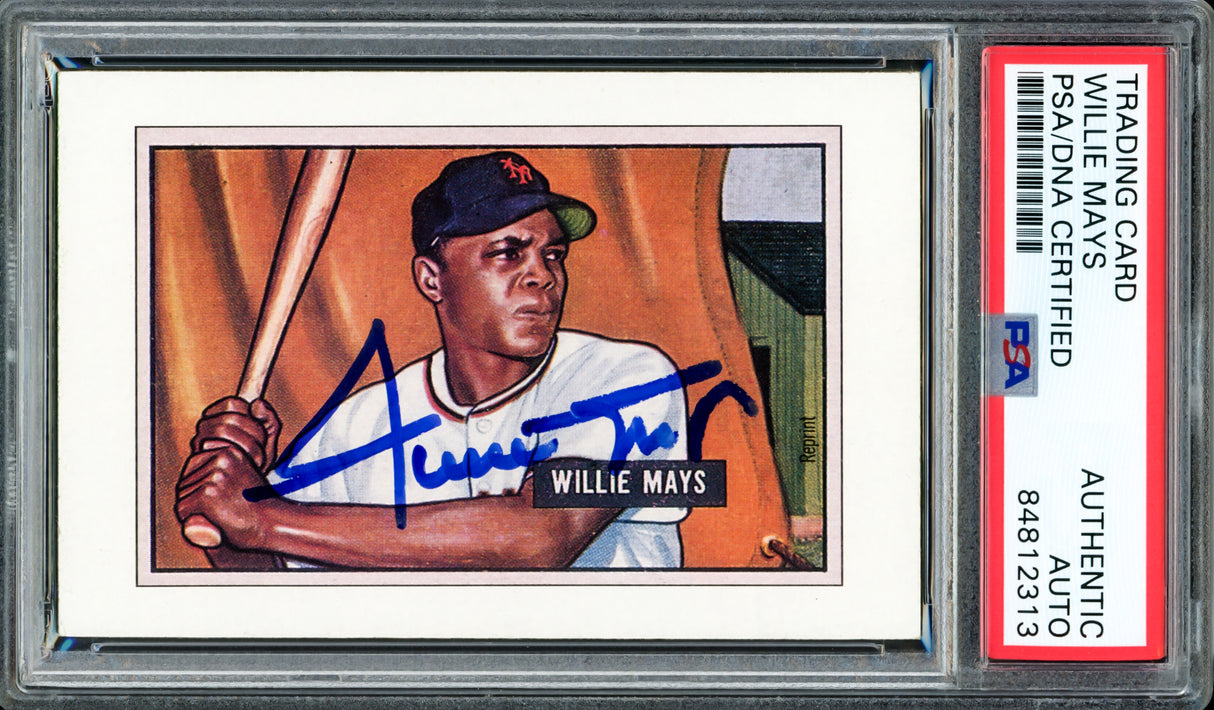Willie Mays Autographed 1989 Bowman 1951 Rookie Reprint Card New York Giants PSA/DNA #84812313