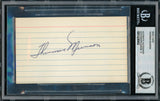Thurman Munson Autographed 3x5 Index Card New York Yankees Auto Grade Mint 9 Beckett BAS #14296692